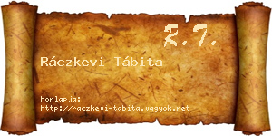 Ráczkevi Tábita névjegykártya